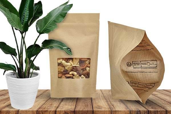 Déclinaisons du Doypack® éco responsable en différents matériaux compostables, recyclables et biodégradables